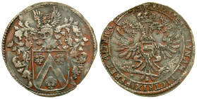 "Belgium, Low countries. Brussel. 17th Century A.D Silver plated jeton (31.5 mm, 6.19 g, 9 h). Helmeted ornate arms Heymans / Crowned double headed ea...