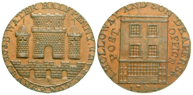 "Great Britain, Somerset. Bridgewater. 1794. AE penny. I.HOLLOWAY AND SON DRAPER...