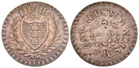 "Great Britain, Yorkshire Hull. Drappers, silk merchants and Hatters. AR token (26.8 mm, 5.60 g, 12 h). 1811. Ruston & Preston 9.15. EF, lustrous. 
...