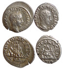 "[Roman Provincial]. A lot of 2 silver drachms of Gordian III from Caesarea, Cappadocia, AD 238 - 244. Both with Mt. Argaeus on the reverse and grade ...