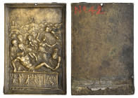 Galeazzo Mondella, called Moderno (1467-1528), The Entombment, bronze plaquette, Christ’s body is lowered into a decorated sarcophagus by Joseph of Ar...