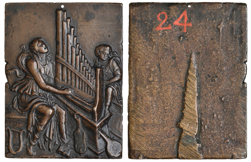 Ulocrino (Riccio workshop (?), early 16th century), St Cecilia, bronze plaquette...