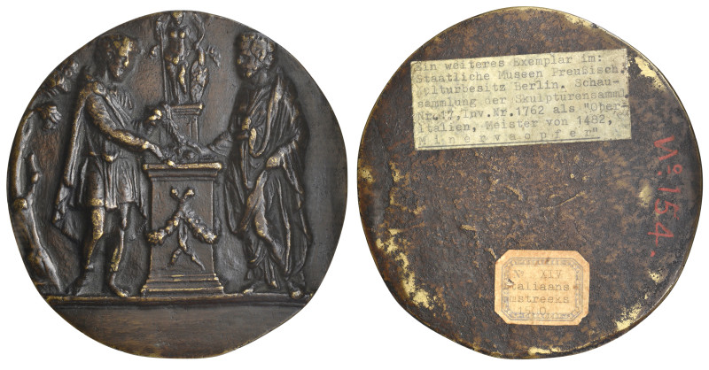 North Italy (late 15th century), Sacrifice to Aphrodite, large bronze plaquette,...