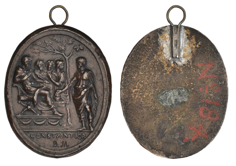 Attributed to Valerio Belli (c.1468-1546), Mucius Scaevola, bronze plaquette, Mu...