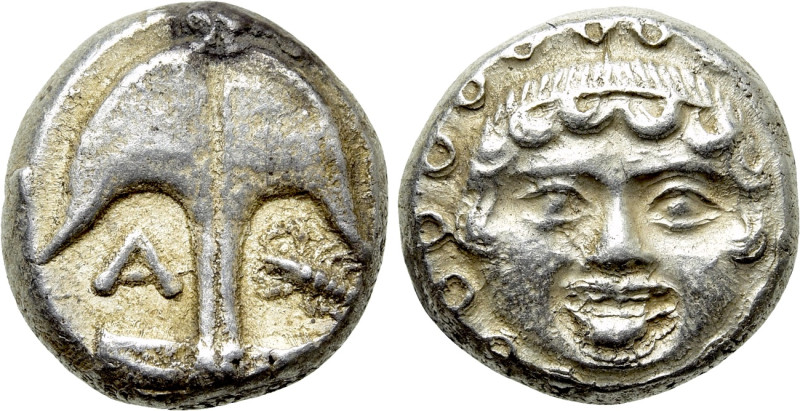 THRACE. Apollonia Pontika. Drachm (Circa 470-435 BC). 

Obv: Upright anchor; c...