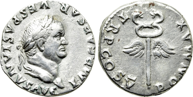 VESPASIAN (69-79). Denarius. Rome. 

Obv: IMP CAESAR VESPASIANVS AVG. 
Laurea...