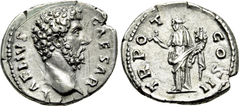 AELIUS (Caesar, 136-138). Denarius. Rome. 

Obv: L AELIVS CAESAR. 
Bare head ...