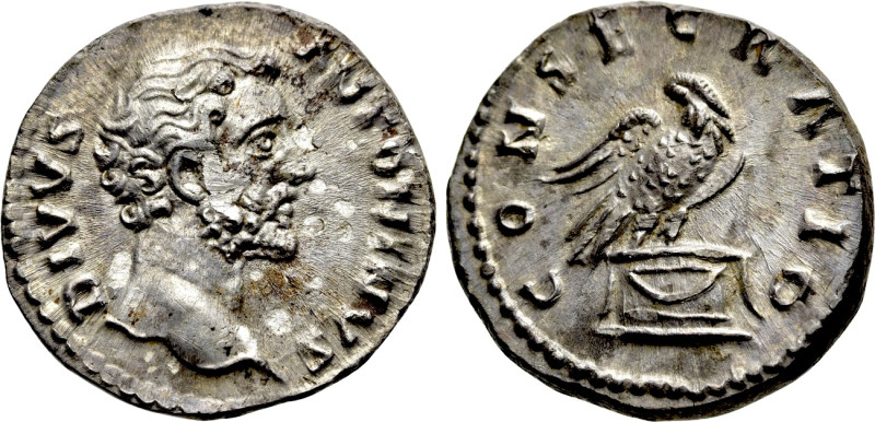 DIVUS ANTONINUS PIUS (Died 161). Denarius. Rome. Struck under Marcus Aurelius. ...