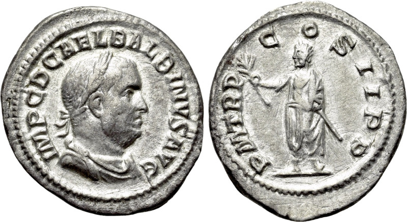 BALBINUS (238). Denarius. Rome. 

Obv: IMP C D CAEL BALBINVS AVG. 
Laureate, ...