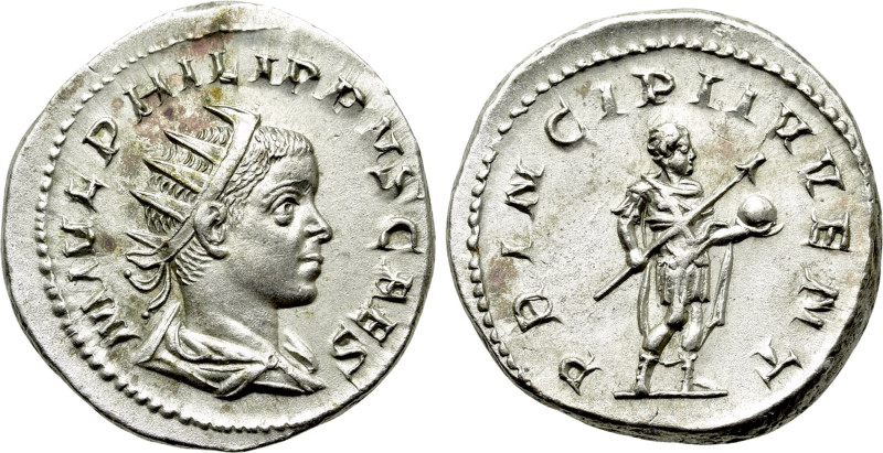 PHILIP II (Caesar, 244-247). Antoninianus. Rome. 

Obv: M IVL PHILIPPVS CAES. ...