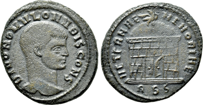 DIVUS ROMULUS (Died 309). Follis. Rome. 

Obv: DIVO ROMVLO N V BIS CONS. 
Bar...