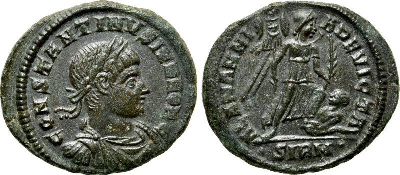 CONSTANTINE II (Caesar, 316-337). Follis. Sirmium. 

Obv: CONSTANTINVS IVN NOB...