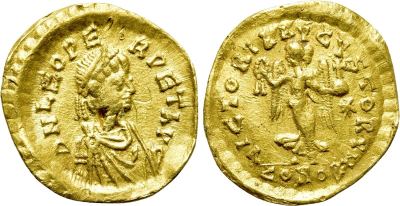 LEO I (457-474). GOLD Tremissis. Constantinople. 

Obv: D N LEO PERPET AVG. 
...