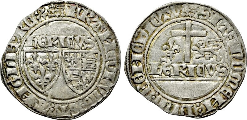 FRANCE. Henry VI (1422-1453). Grand blanc aux écus. Amiens. 

Obv: FRANCORVM Є...