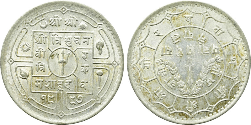 NEPAL. Tribhuvan Bir Bikram Shah (1911-1950). 50 Paisa. 

Obv: Legend around t...