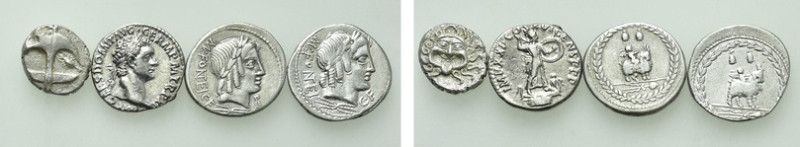 4 Greek and Roman Coins. 

Obv: .
Rev: .

. 

Condition: See picture.

...