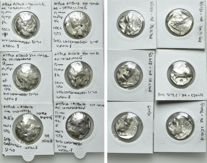 6 Tetradrachms of Athens. 

Obv: .
Rev: .

. 

Condition: See picture.
...