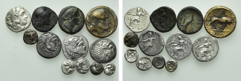 12 Greek Coins. 

Obv: .
Rev: .

. 

Condition: See picture.

Weight: g...