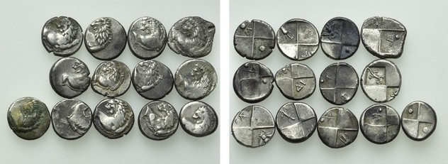 13 Hemidrachms of Chersonesos. 

Obv: .
Rev: .

. 

Condition: See pictur...