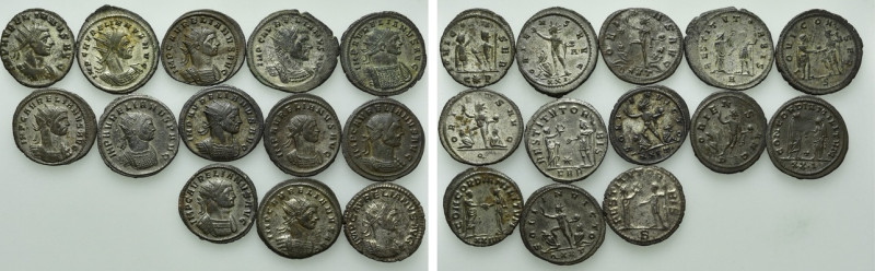 13 Coins of Aurelian. 

Obv: .
Rev: .

. 

Condition: See picture.

Wei...