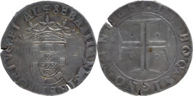 Portugal
D. Sebastião I (1557-1578)
Tostão (100 Reais) Lisboa
AG: 50.02a 7,82g
Very Fine