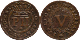 Portugal
D. Pedro II (1683-1706)
5 Reis 1699
AG: 11.01 7,83g
Good Fine