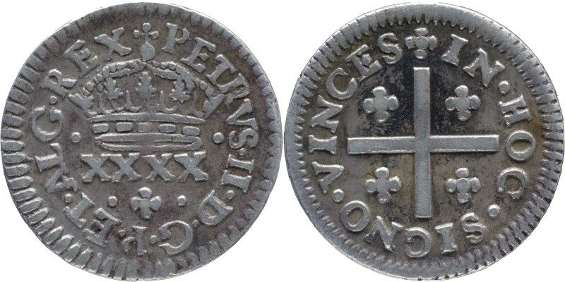 Portugal
D. Pedro II (1683-1706)
Half Tostão Lisboa
AG: 30.03 1,77g
Good Fine
