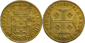Portugal
D. Pedro II (1683-1706)
4800 réis Lisboa 1689
AG: 99.02 10,68g
Good Very Fine