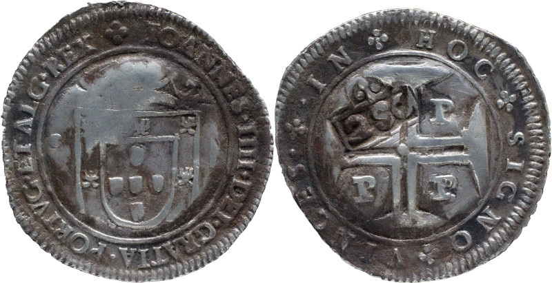 Portugal
D. Pedro II (1683-1706)
Stamp "250" over half cruzado de D. João IV Por...