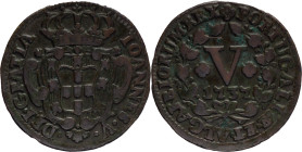 Portugal
D. Pedro II (1706-1750)
V Réis 1737
AG: 19.04 6,60g
Fine