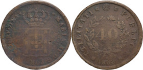 Portugal
D. Maria II (1834-1853)
Pataco Loios 1833
AG: 08.01 34.29g
Fine