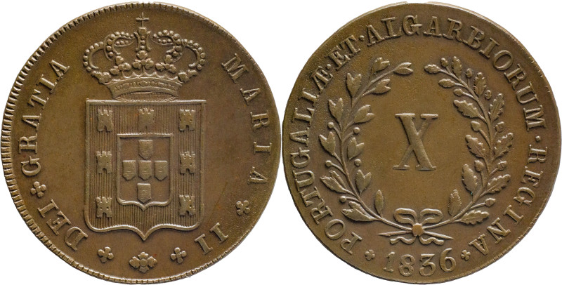 Portugal
D. Maria II (1834-1853)
10 Réis Lisboa 1836
AG: 10.02 12.04g
Good Very ...