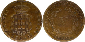 Portugal
D. Maria II (1834-1853)
V réis Lisboa 1852
AG: 32.05 6.03g
Extremely Fine