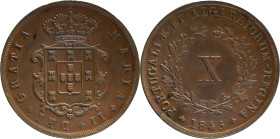 Portugal
D. Maria II (1834-1853)
X réis Lisboa 1845
AG: 33.07 12.60g
Good Very Fine