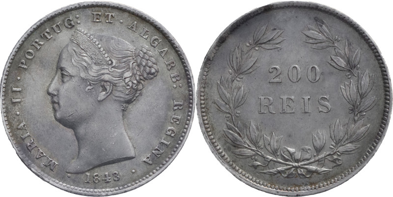 Portugal
D. Maria II (1834-1853)
200 réis Lisboa 1843
AG: 38.04 5.94g
Extremely ...