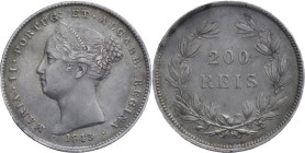 Portugal
D. Maria II (1834-1853)
200 réis Lisboa 1843
AG: 38.04 5.94g
Extremely Fine