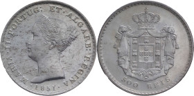 Portugal
D. Maria II (1834-1853)
500 réis Lisboa 1851
AG: 39.19 14.73g
Uncirculated