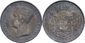 Portugal
D. Maria II (1834-1853)
1000 réis Lisboa 1844
AG: 40.04 29.51g
Good Extremely Fine