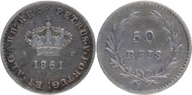 Portugal
D. Pedro V (1853-1861)
50 réis Lisboa 1861
AG: 01.03 1.21g
Good Fine