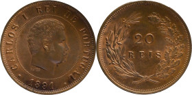 Portugal
D. Carlos I (1889-1908)
20 Réis 1891
AG: 03.01 11.95g
Good Extremely Fine