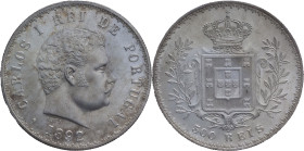 Portugal
D. Carlos I (1889-1908)
500 Réis 1892 amended date 2/1
AG: 11.04 12.44g
Uncirculated