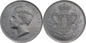 Portugal
D. Manuel II (1908-1910)
500 Réis 1909 Amended date 9/8
AG: 04.04 12.48g
Extremely Fine