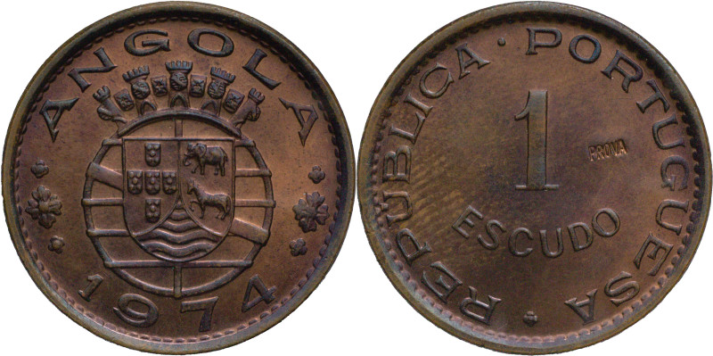 Portugal
República Portuguesa (1910-Present)
Prova 1 escudo Angola 1974
AG: E4.0...