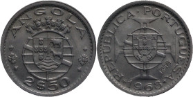 Portugal
República Portuguesa (1910-Present)
Prova 2.50 escudo Angola 1968
AG: E5.04 3.50g
Extremely Fine