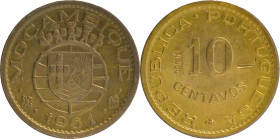 Portugal
República Portuguesa (1910-Present)
Prova 10 centavos Moçambique 1961
AG: E1.06 1.99g
Extremely Fine