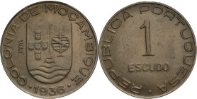 Portugal
República Portuguesa (1910-Present)
Prova 1 Escudo Moçambique 1936
AG: E4.01 7.99g
Extremely Fine