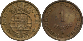 Portugal
República Portuguesa (1910-Present)
Prova 1 Escudo Moçambique 1963
AG: E4.11 ("L" incuse) 8.05g
Extremely Fine