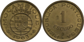 Portugal
República Portuguesa (1910-Present)
Prova 1 Escudo Moçambique 1963
AG: E4.11 ("N" incuse) 7.97g
Extremely Fine