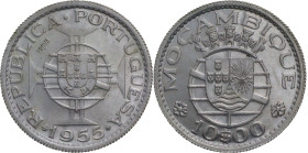 Portugal
República Portuguesa (1910-Present)
Prova 10 Escudo Moçambique 1955
AG: E7.05 5.00g
Extremely Fine
