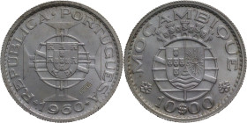 Portugal
República Portuguesa (1910-Present)
Prova 10 Escudo Moçambique 1960
AG: E7.06 4.98g
Extremely Fine